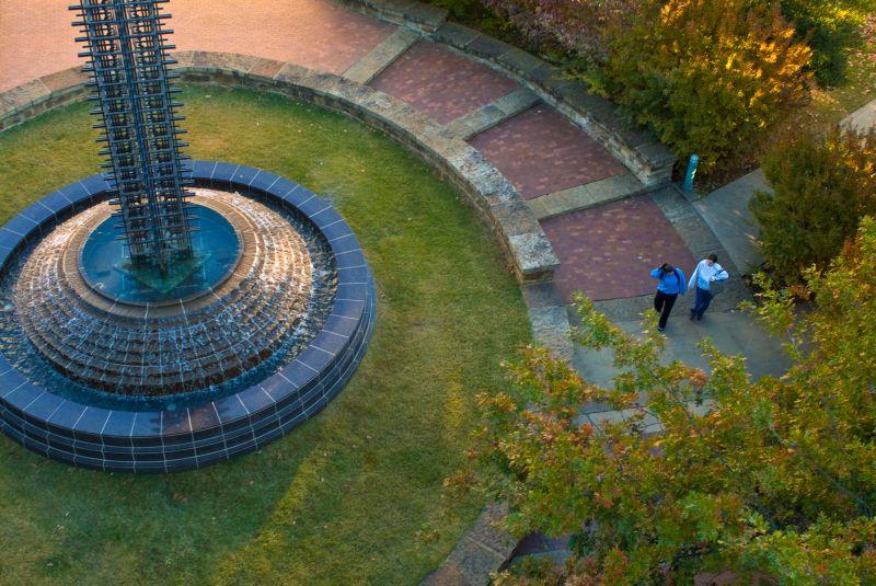 The Fulbright Peace Fountain was established as a tribute to J. William Fulbright who helped create the Fulbright Scholarship Program.